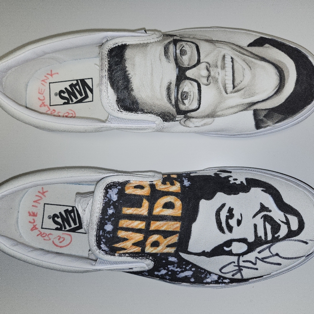 CUSTOM MADE VANS AUTOGRAPHED BY STEVE-O FROM JACKASS.